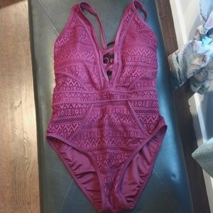 NWT Charmo Maroon One Piece Swimsuit size S